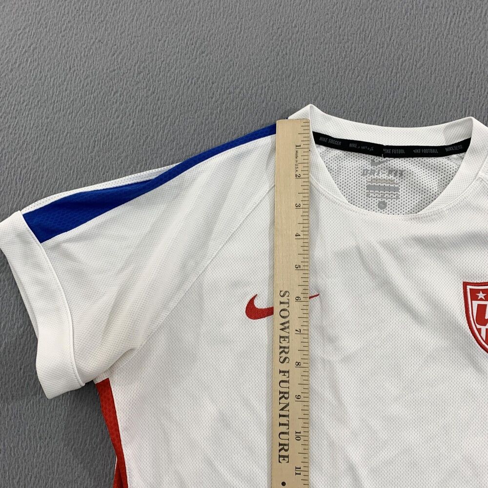 United States Soccer Shirt Womens Medium White Red Blue Nike Dri Fit Training - Picture 5 of 12